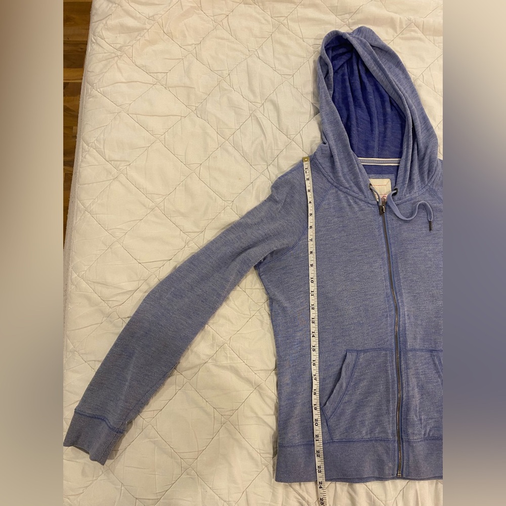 Garage Blue Zip-Up Hoodie Women’s L – Lightweight Fall Jacket - Picture 6 of 7